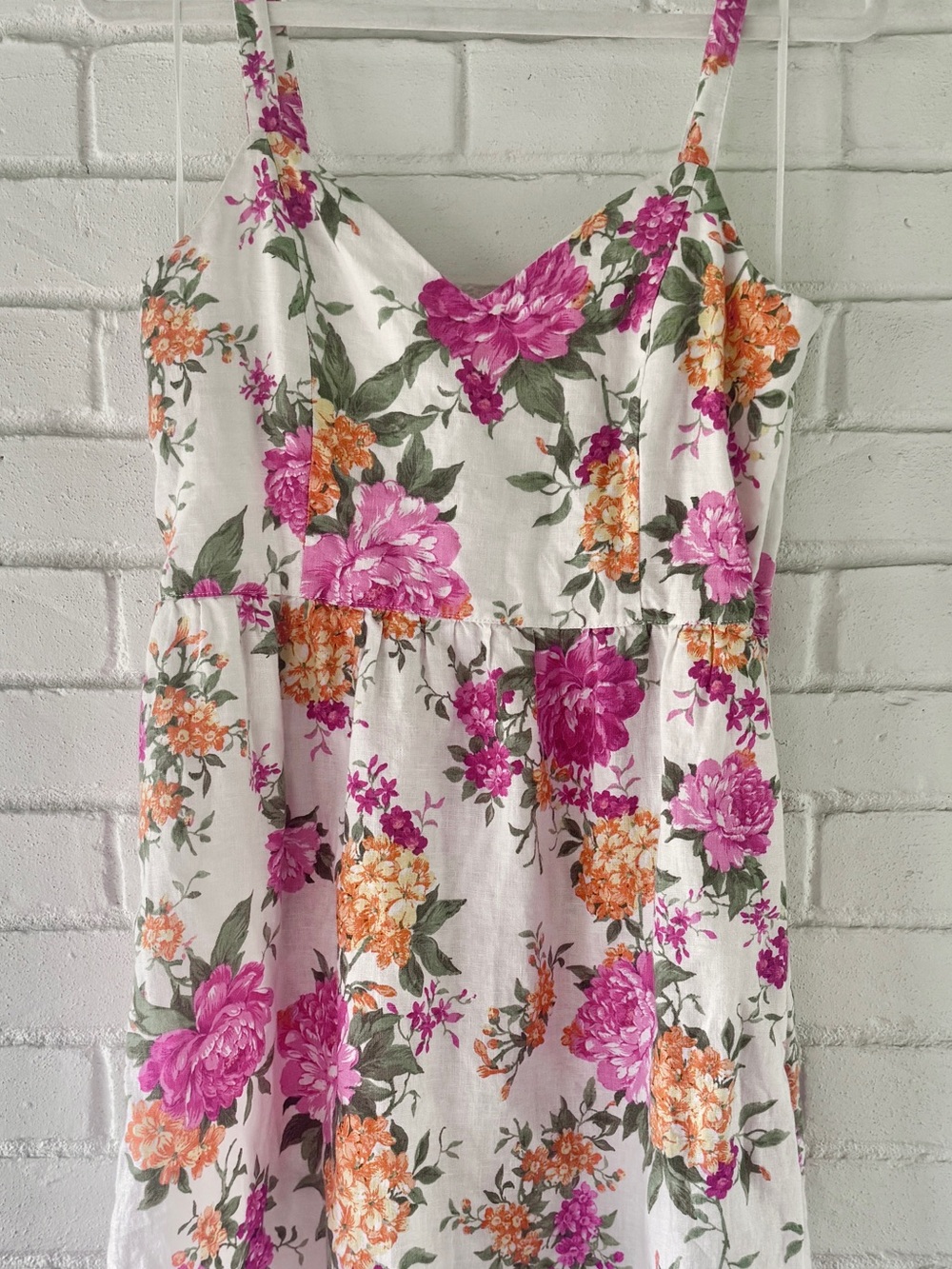 NWOT✨ CYNTHIA ROWLEY • Linen Midi Sun Dress • White Floral • Womens 6 US - Picture 4 of 12